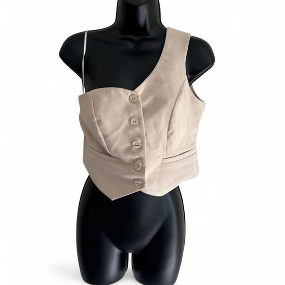 Pink Rose Beige Button-Up Bodysuit - Picture 1 of 3